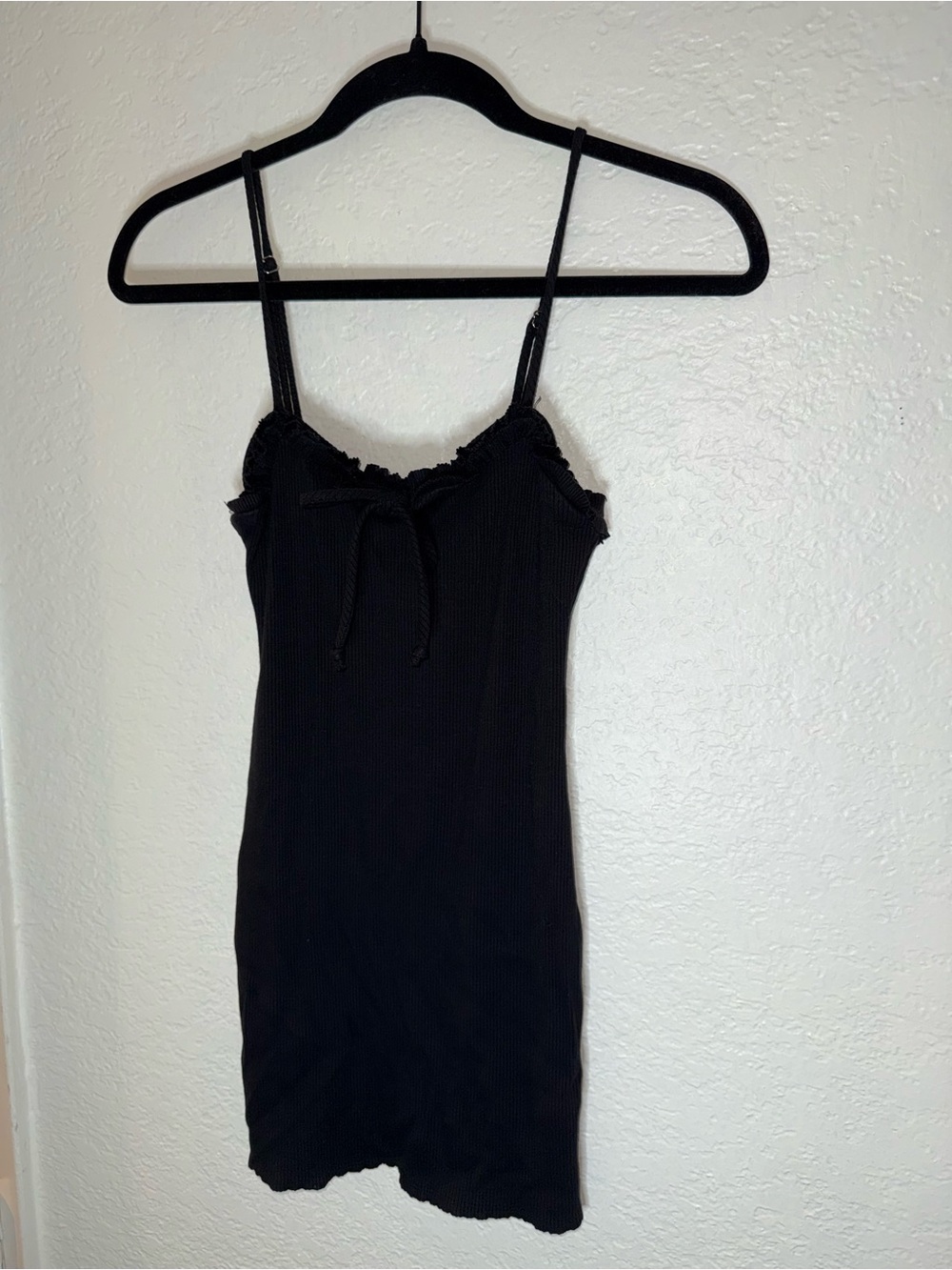 Urban Outfitters Black Ribbed Tie-Front Cami
